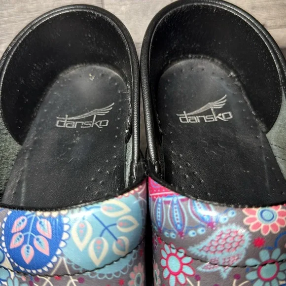 Dansko Women's Multi Colored Gray Paisley Clogs Comfort Shoes Size 38 Nurse Tech - Picture 7 of 11